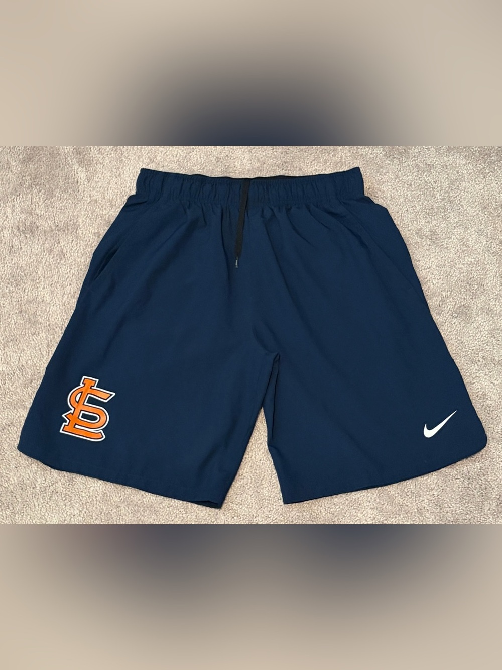 Nike Men’s Dri-Fit Athletic Running Shorts Navy Blue Size Small Measured 28x9